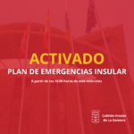 El Cabildo activa el Plan de Emergencias Insular a las 16:00 horas ante la llegada de la borrasca Claudia