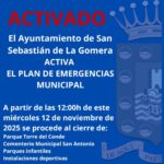El Ayuntamiento de San Sebastián de La Gomera activa el PLAN DE EMERGENCIAS MUNICIPAL
