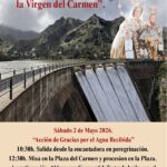La peregrinación en honor a la Virgen del Carmen se celebrará el 2 de mayo como acción de gracias por el agua recibida