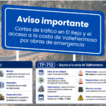 El Cabildo informa de cortes de tráfico en El Rejo y el acceso a la costa de Vallehermoso por obras de emergencia