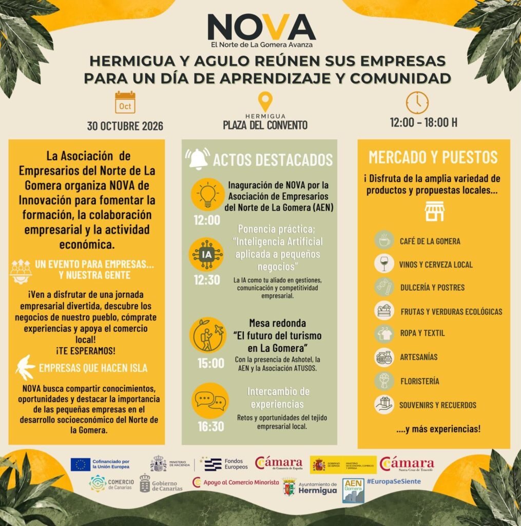 Hermigua acoge este viernes NOVA, un encuentro para impulsar las empresas del norte de La Gomera